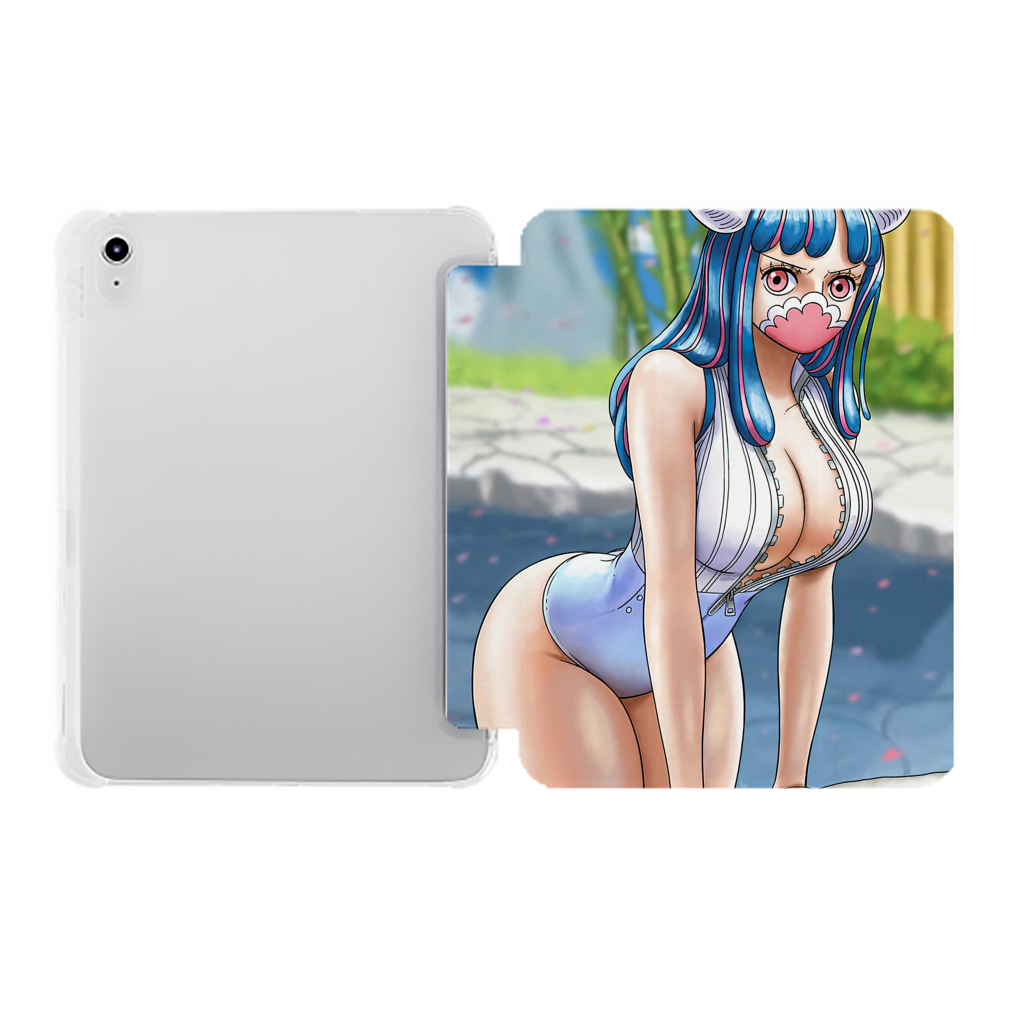 （画像用） ワンピース ONE PIECE IPad ケース ペン収納付き 三つ折りスタンド PUレザー×シリコン 対応機種9.5/10.5/10.9インチ
